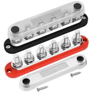 300A Negative Bus Bar 12V Distribution Block 6 x 3/8