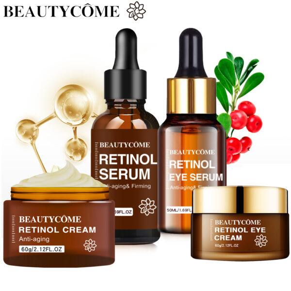 BEAUTYCOME Retinol Face Eye Cream Serum 4PCS/Set Firming Lifting Anti-Aging Reduce Wrinkle Fine Lines Facial Skin Care Suit - Image 2