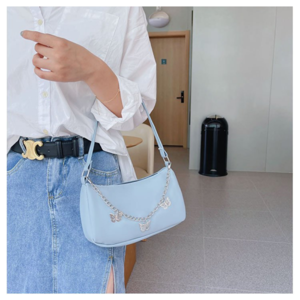 Fashion Pu Leather Clutch Purses Designers Woman Handbag Butterfly Chain Cross-body Bag Lady Purse Luxury Bags Women Handbags - Image 2